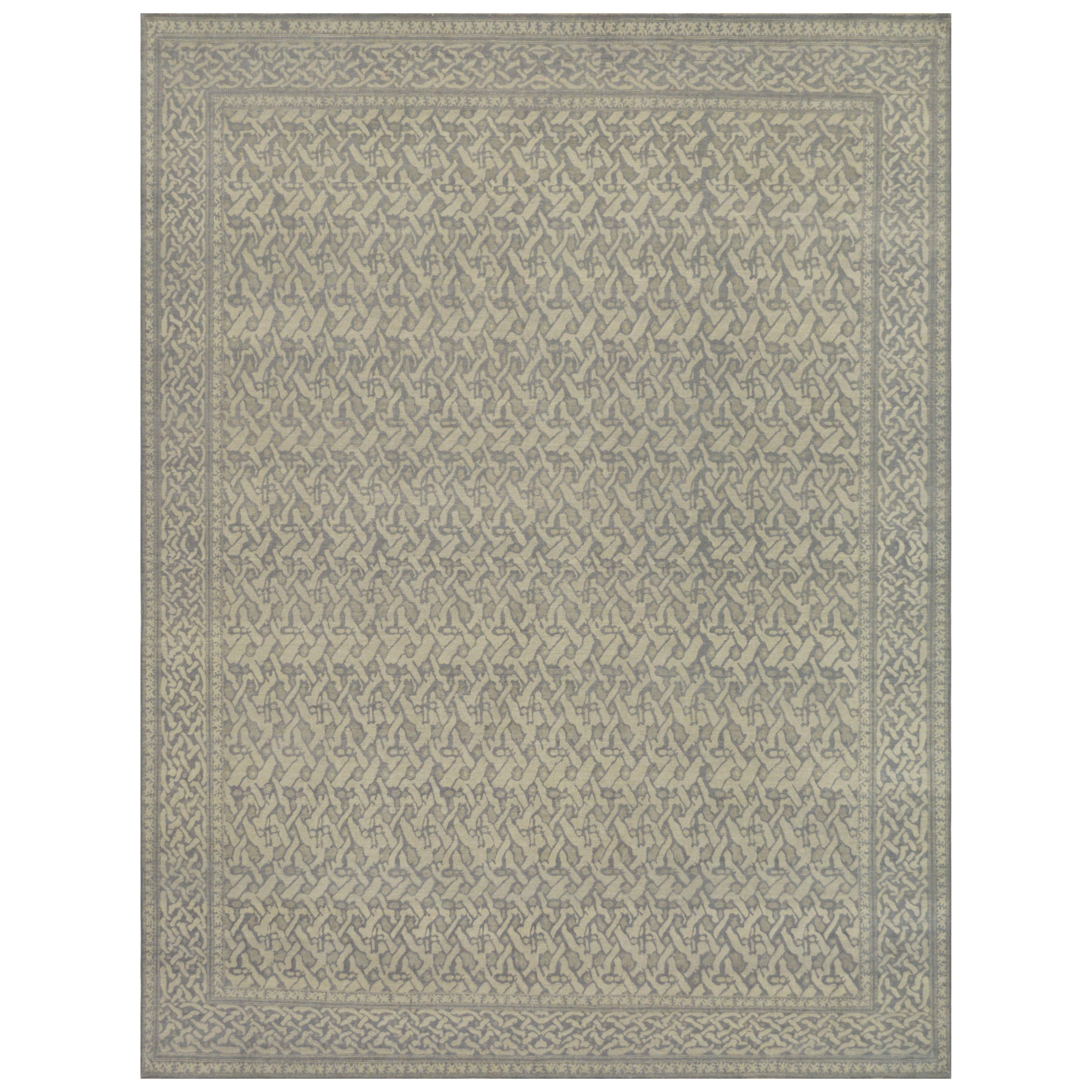 Hand-Knotted 100% Wool Contemporary Rug For Sale