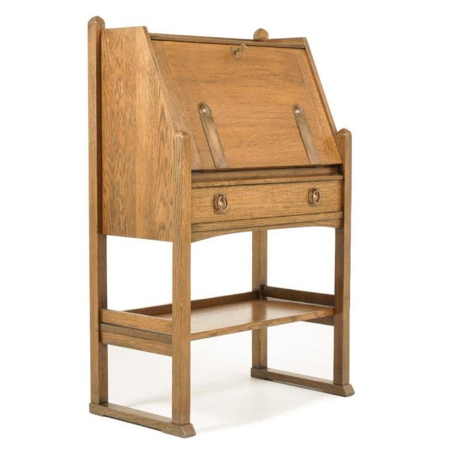 Quality Oak Arts And Crafts Desk At 1stdibs