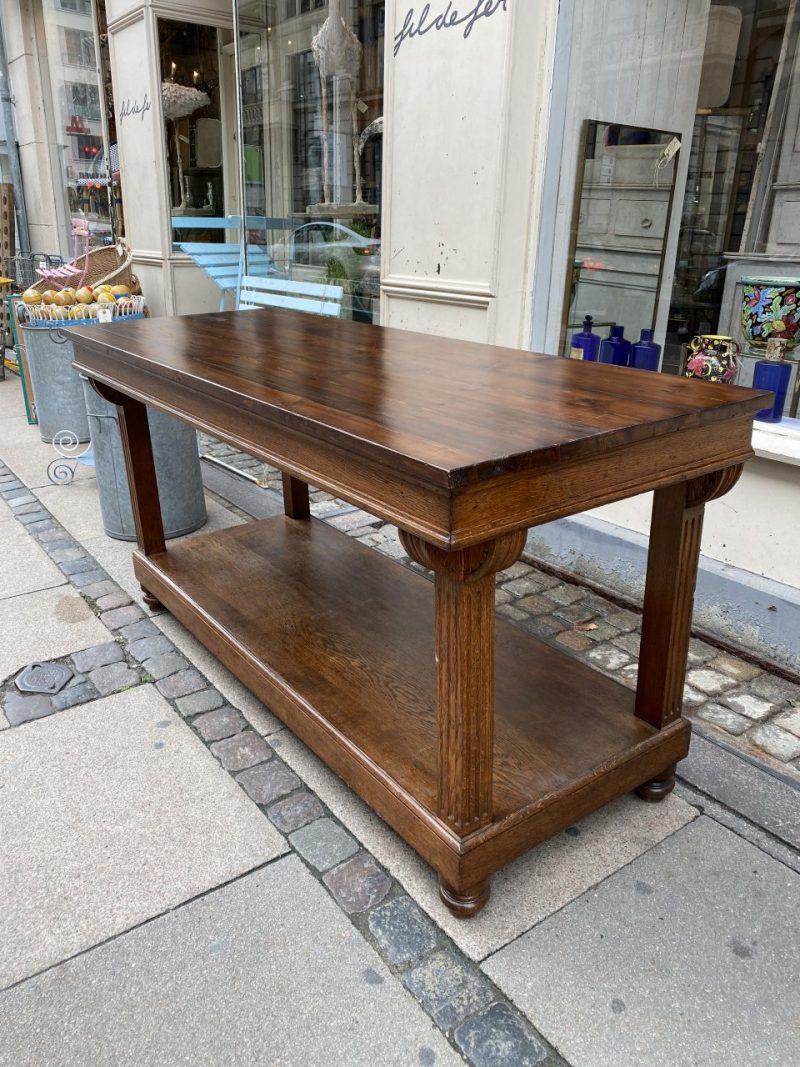 Quality Oak Counter / Console Table, France 1