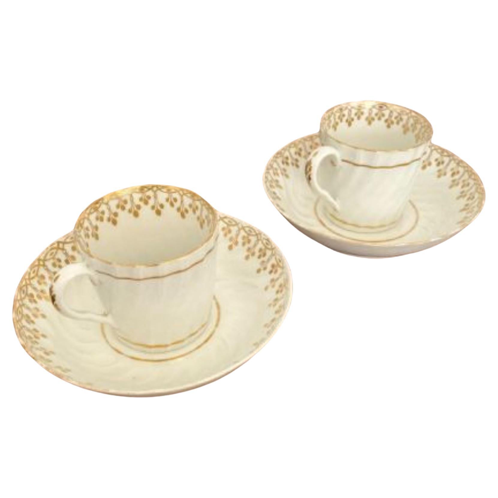 Quality Pair Of 19th Century Teacups & Saucers  For Sale