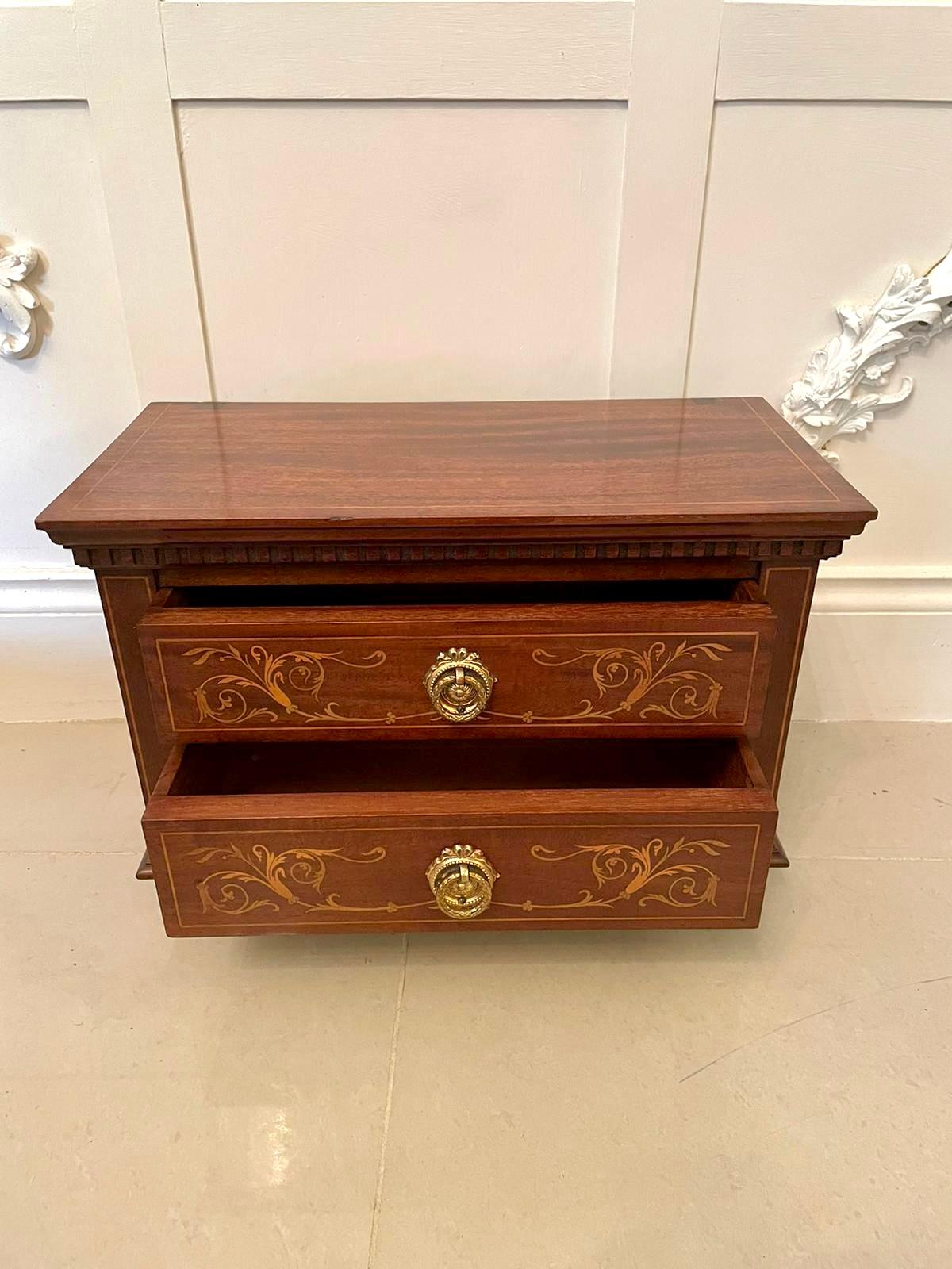 Early 20th Century Quality Pair of Antique Edwardian Inlaid Mahogany Chests