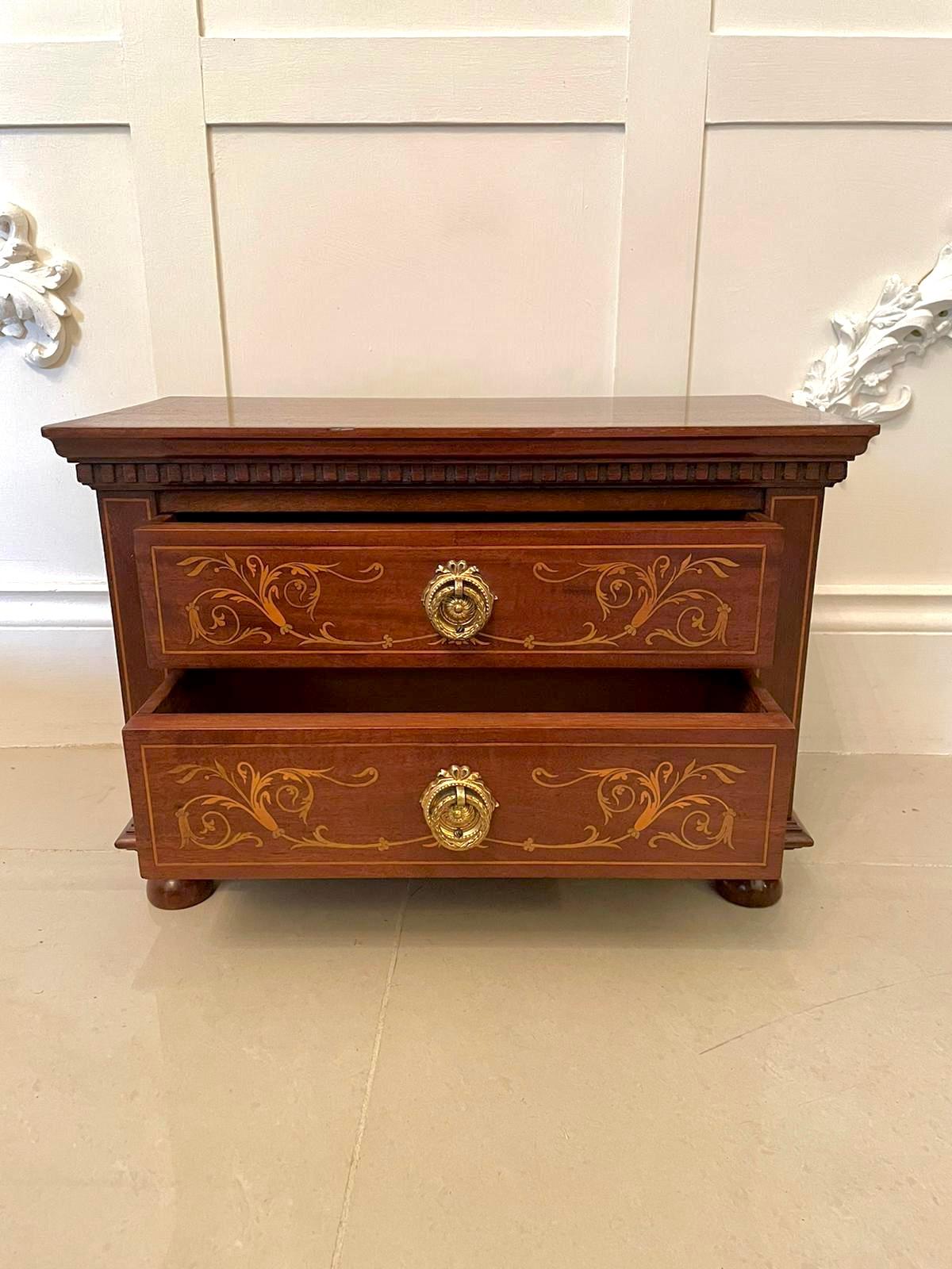 Quality Pair of Antique Edwardian Inlaid Mahogany Chests 1