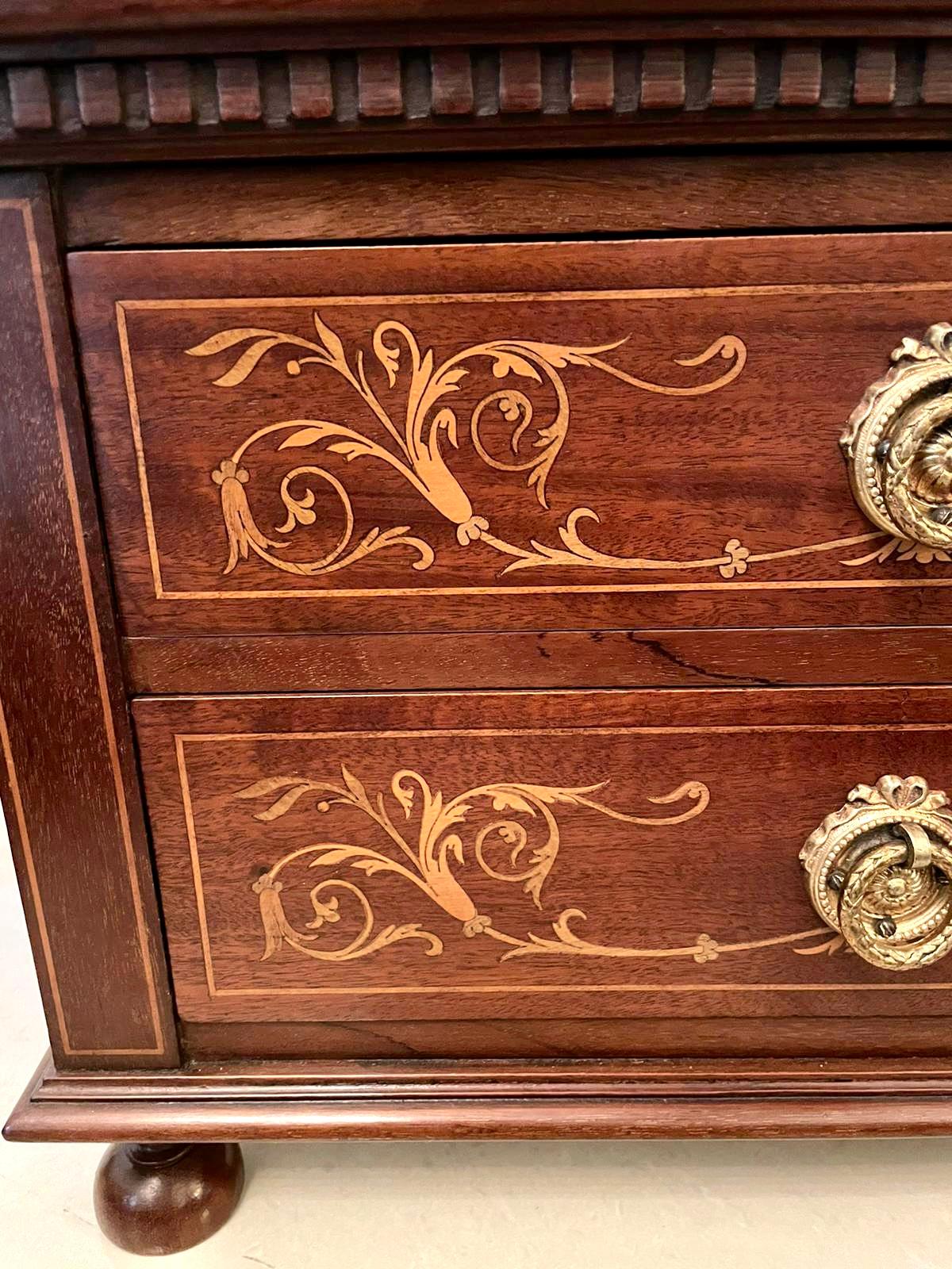 Quality Pair of Antique Edwardian Inlaid Mahogany Chests 2