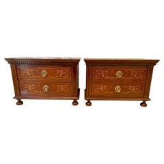 Quality Pair of Antique Edwardian Inlaid Mahogany Chests