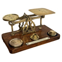 Quality pair of antique Edwardian postal scales and weights