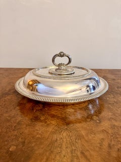 Quality pair of antique Edwardian silver plated oval entree dishes