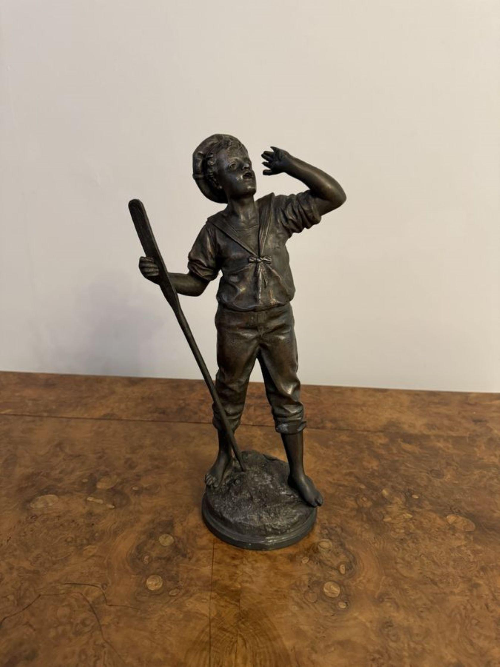 Primo vittoriano Coppia di qualità di antiche figure in spelta francese in vendita