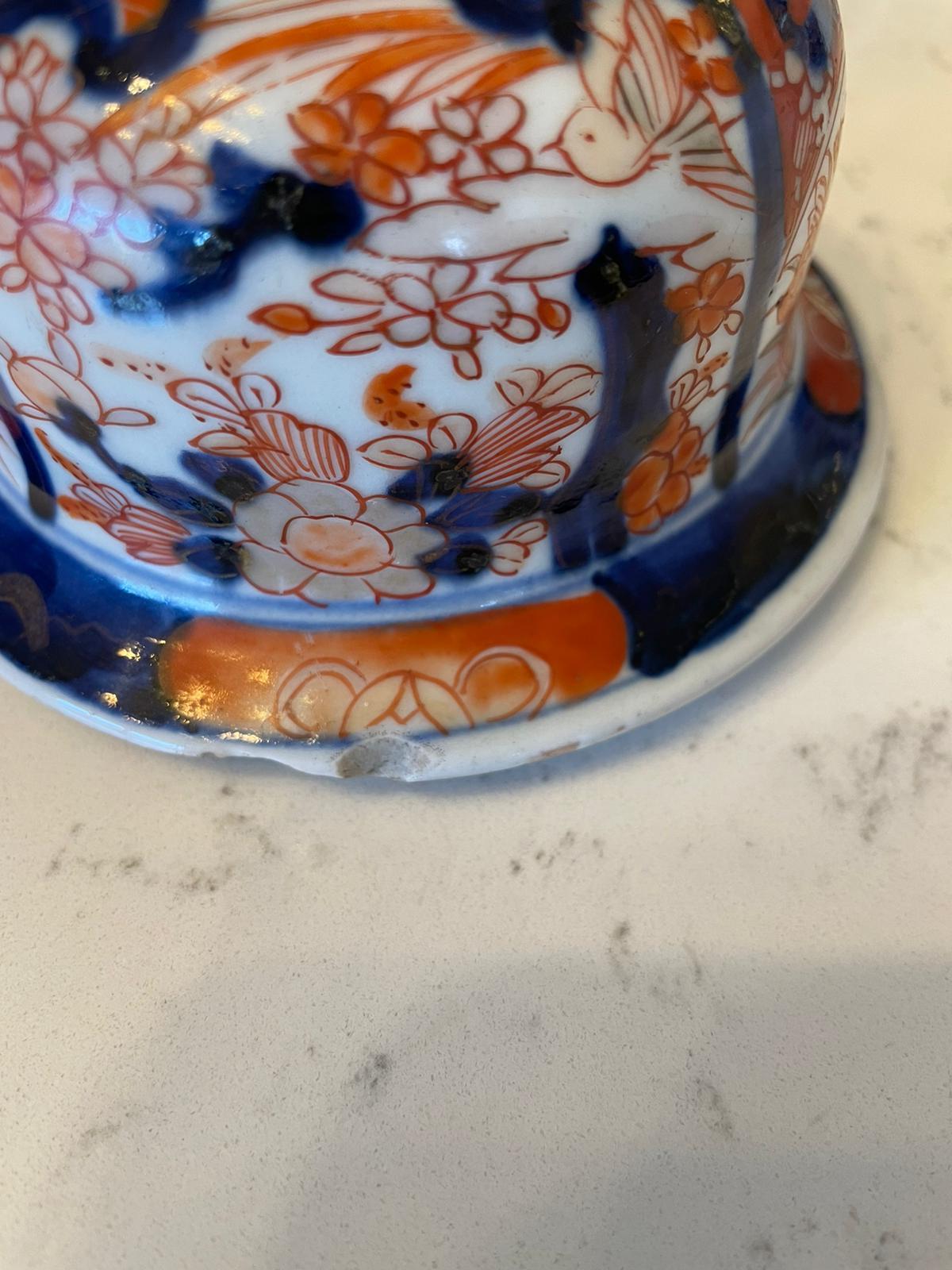 Ceramic Quality Pair of Antique Imari Lidded Vases