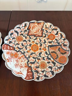 Quality Pair of Antique Japanese Hand Painted Imari Plates