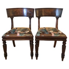 Quality Pair of Antique Mahogany Regency Library Chairs