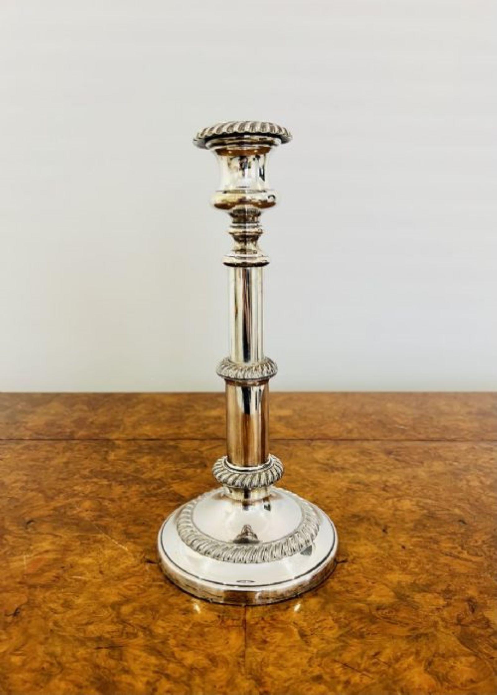 Sheffield Plate Quality pair of antique Regency telescopic Sheffield plated candlesticks 