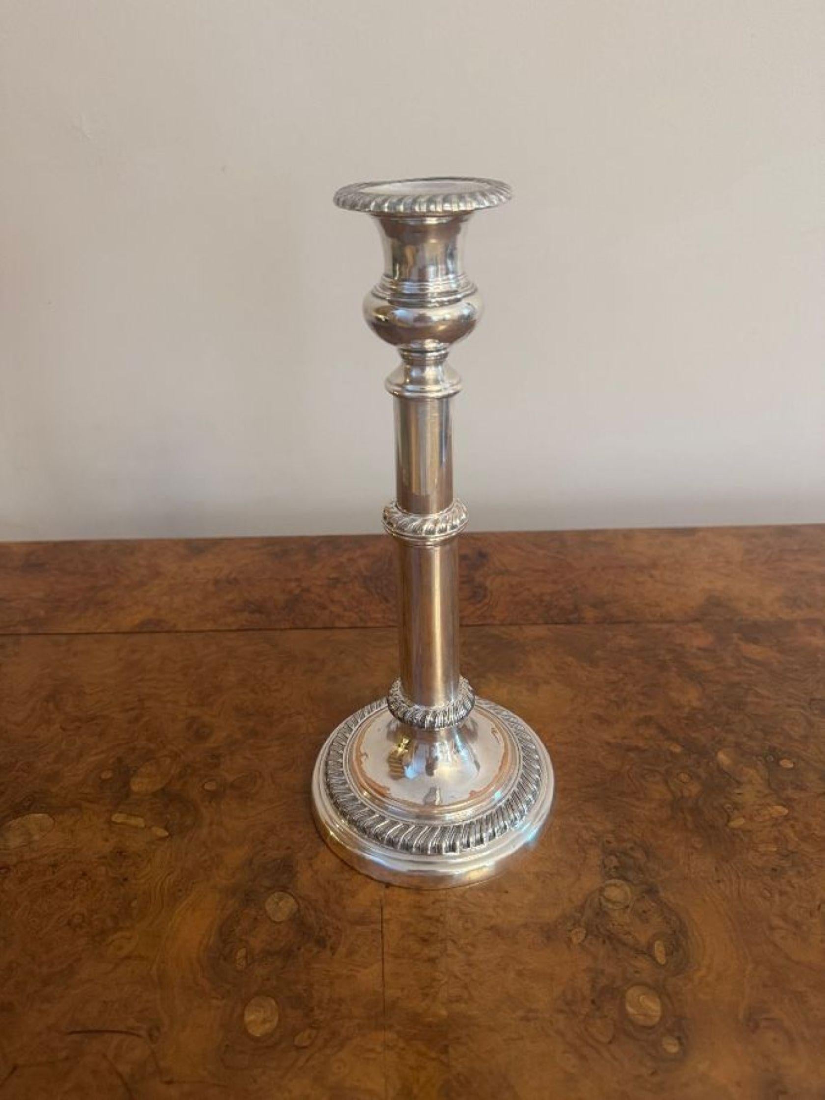 19th Century Quality pair of antique Regency telescopic Sheffield plated candlesticks For Sale