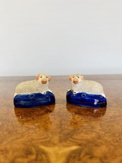 Quality pair of antique Staffordshire sheep