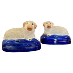 Quality pair of antique Staffordshire sheep