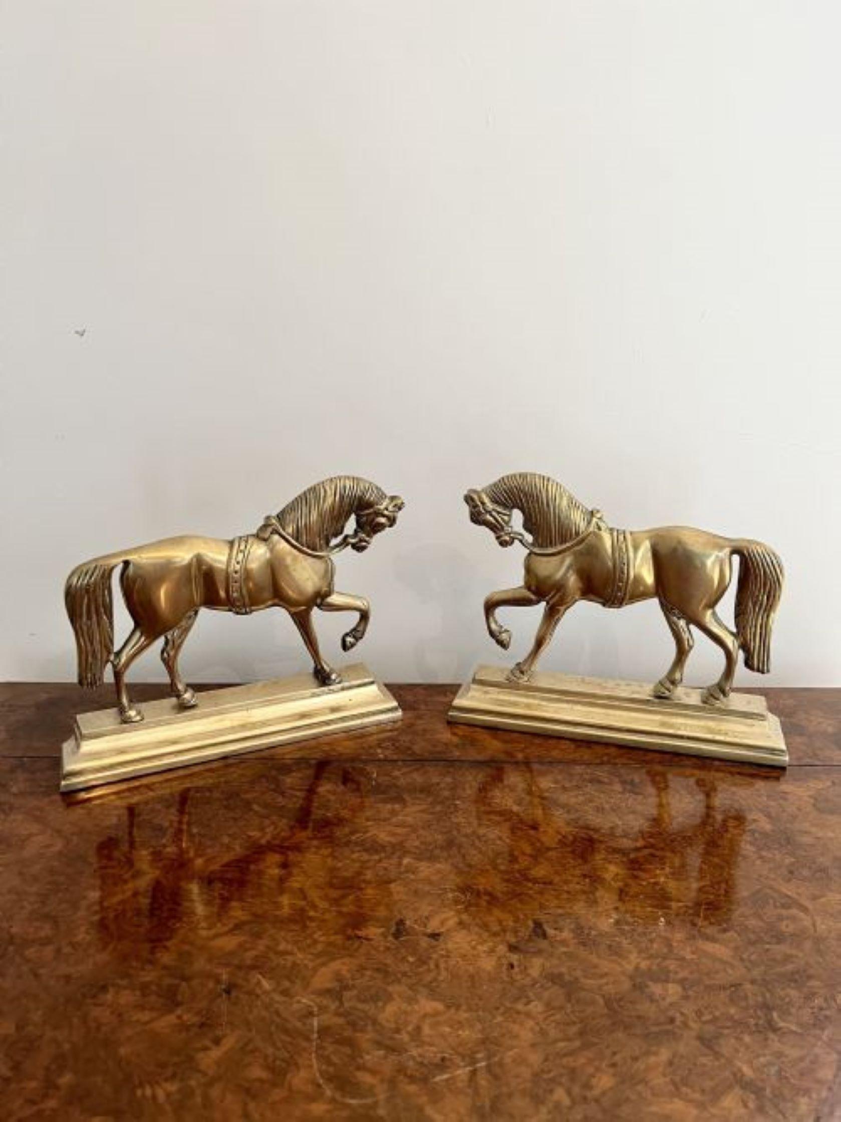 19th Century Quality pair of antique Victorian brass door stops For Sale