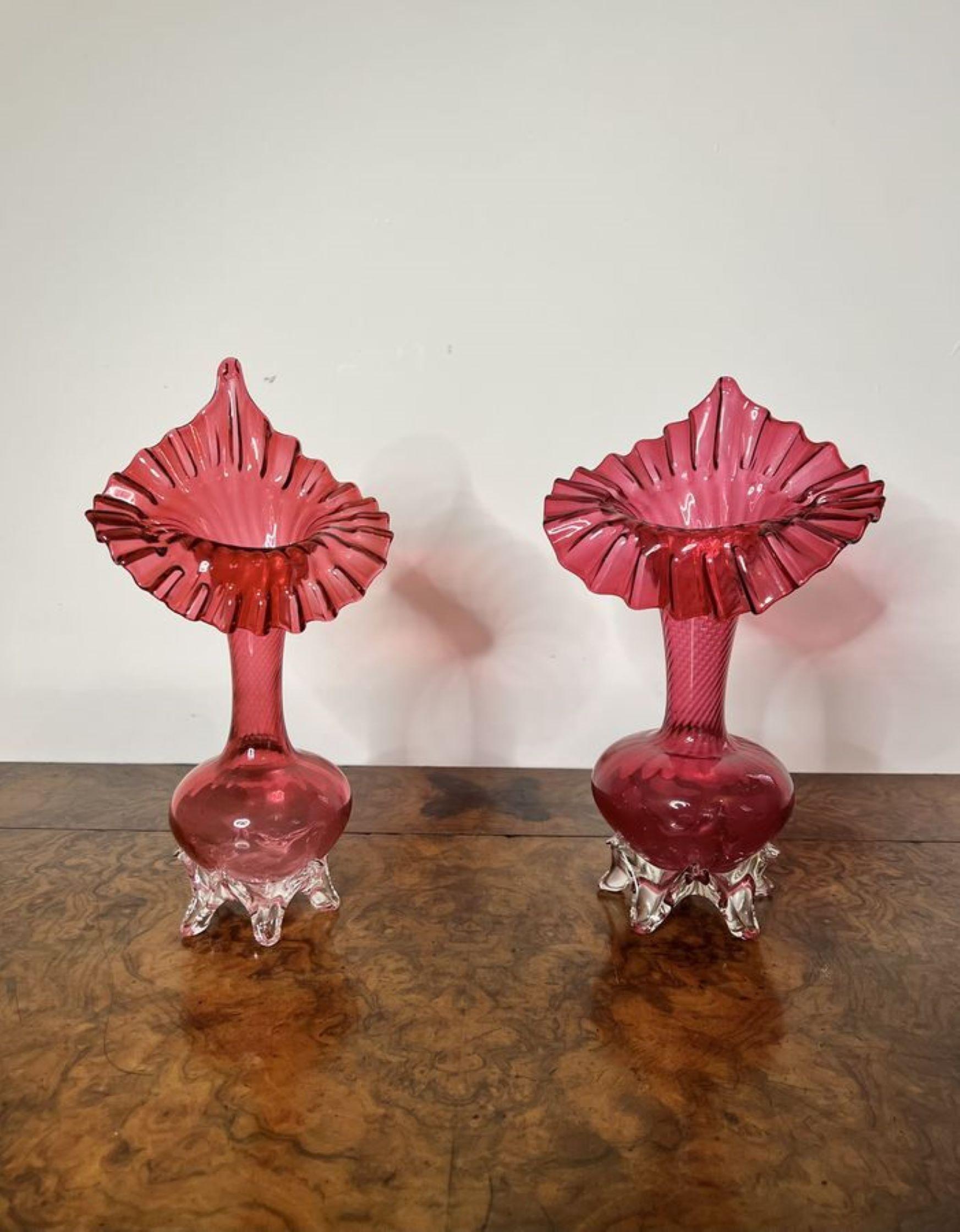 antique cranberry glass vase