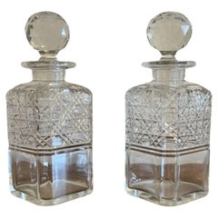 Quality pair of Antique Victorian cut glass decanters 