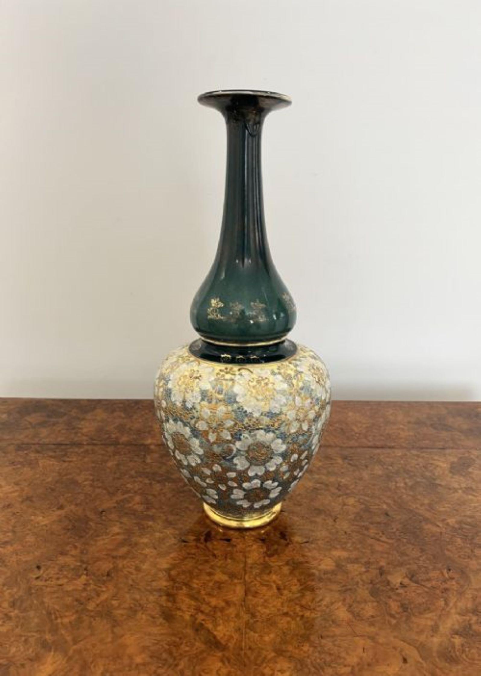 Quality pair of antique Victorian large ballister Royal Dolton vases  For Sale 1