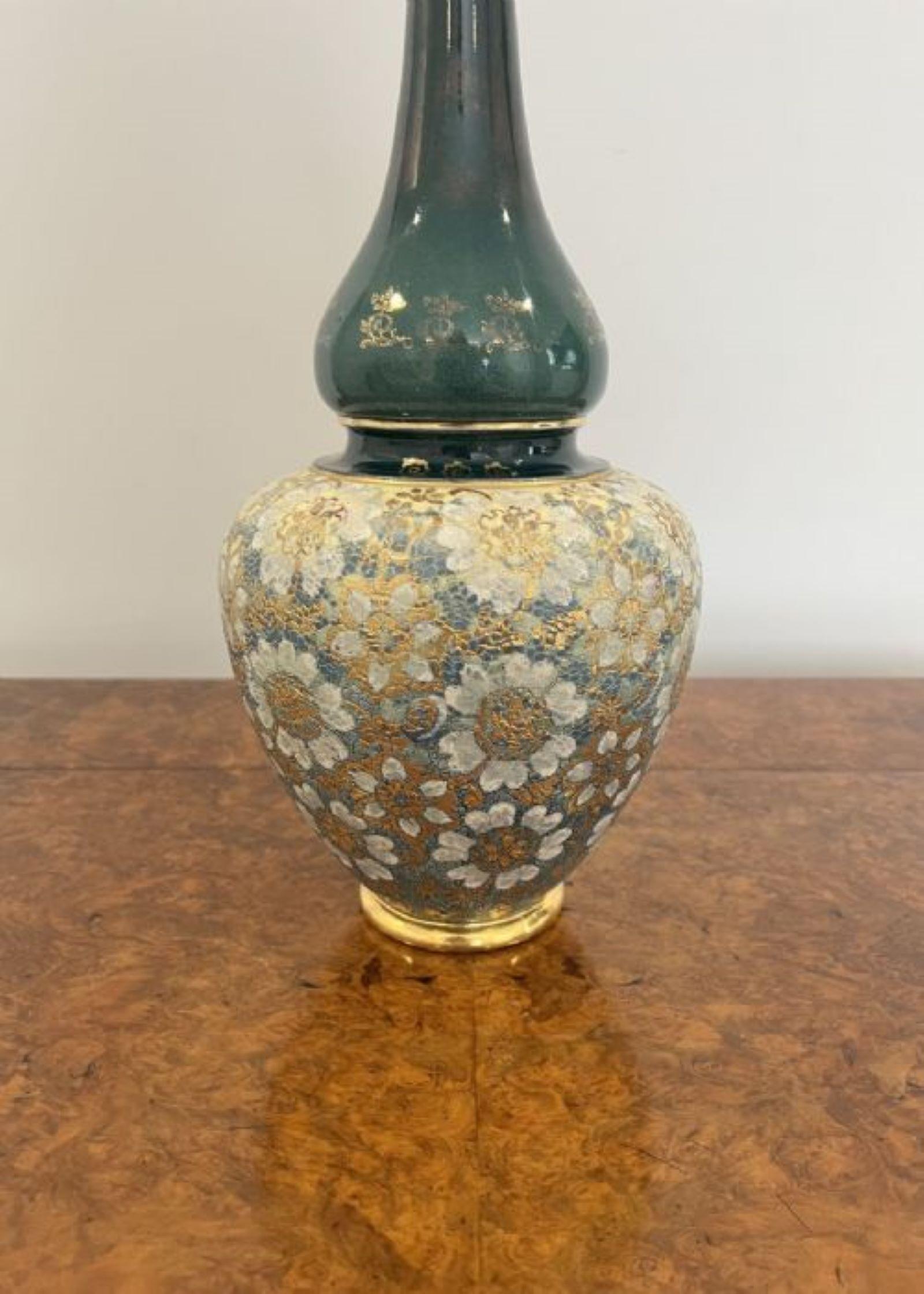 Quality pair of antique Victorian large ballister Royal Dolton vases  For Sale 2