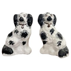 Quality pair of Vintage Victorian miniature Staffordshire dogs 