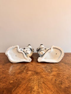 Quality pair of antique Victorian seated Staffordshire dogs