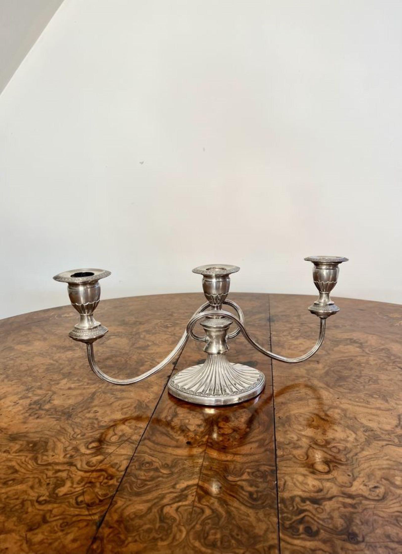 Early Victorian Quality pair of antique Victorian silver plated candelabras  For Sale
