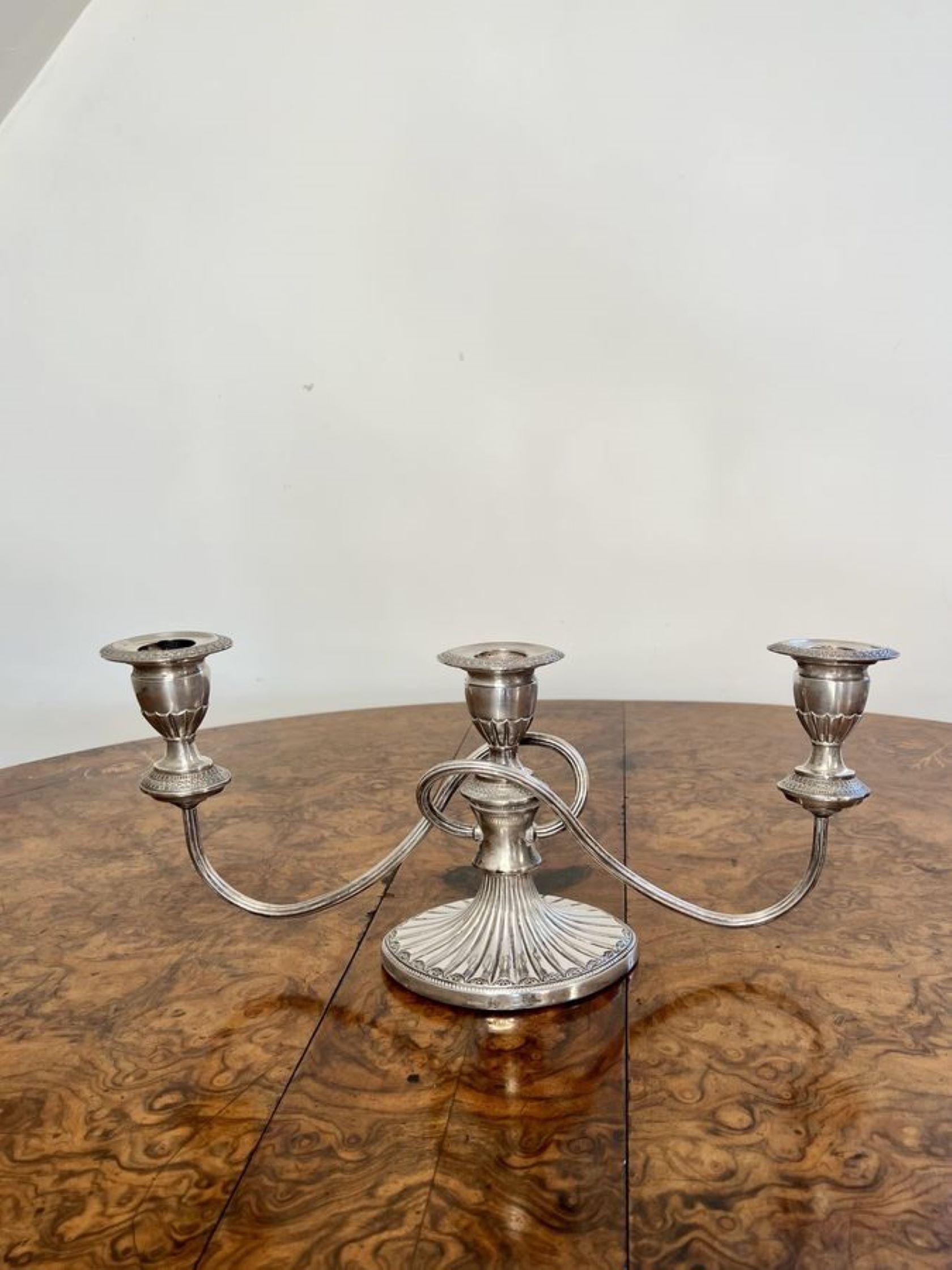 19th Century Quality pair of antique Victorian silver plated candelabras  For Sale