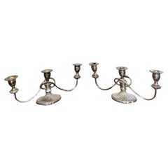 Quality pair of antique Victorian silver plated candelabras 