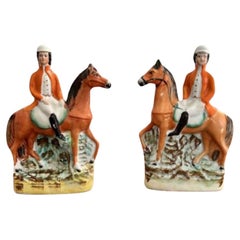 Quality pair of antique Victorian Staffordshire figures 