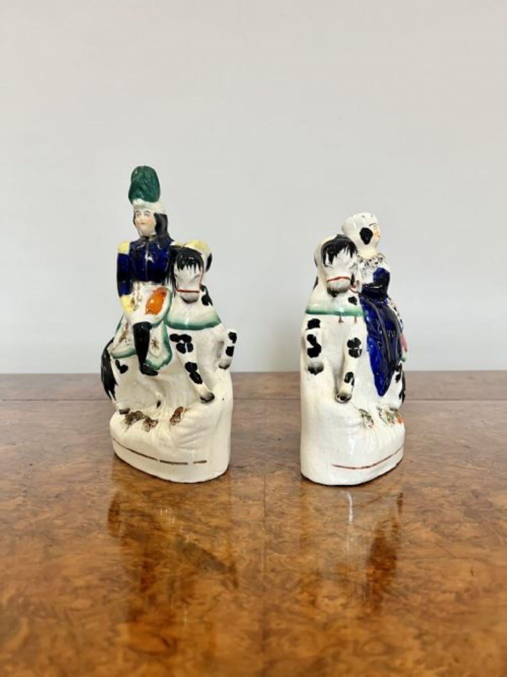19th Century Quality pair of antique Victorian Staffordshire Royal figures  For Sale