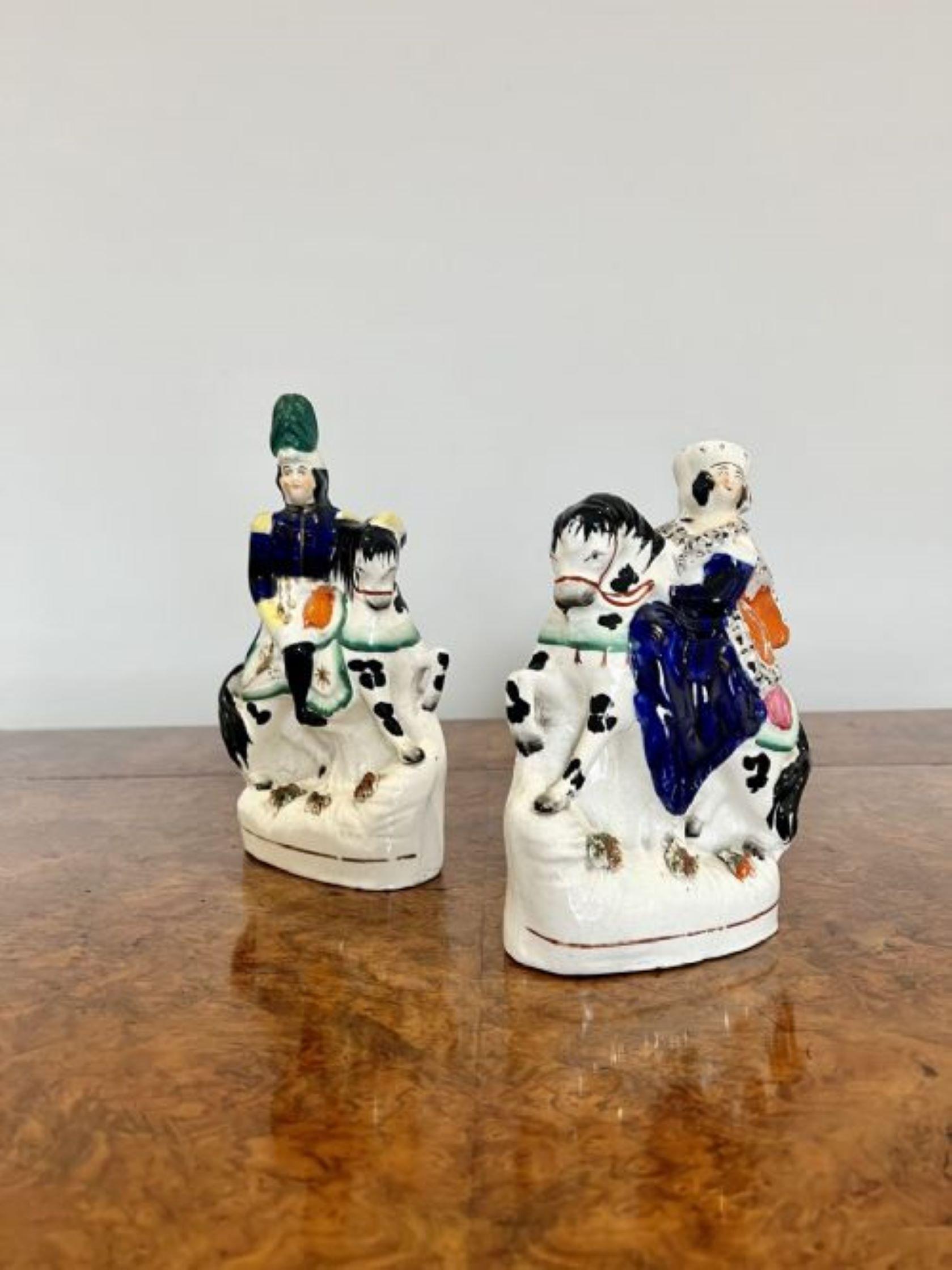 Ceramic Quality pair of antique Victorian Staffordshire Royal figures  For Sale