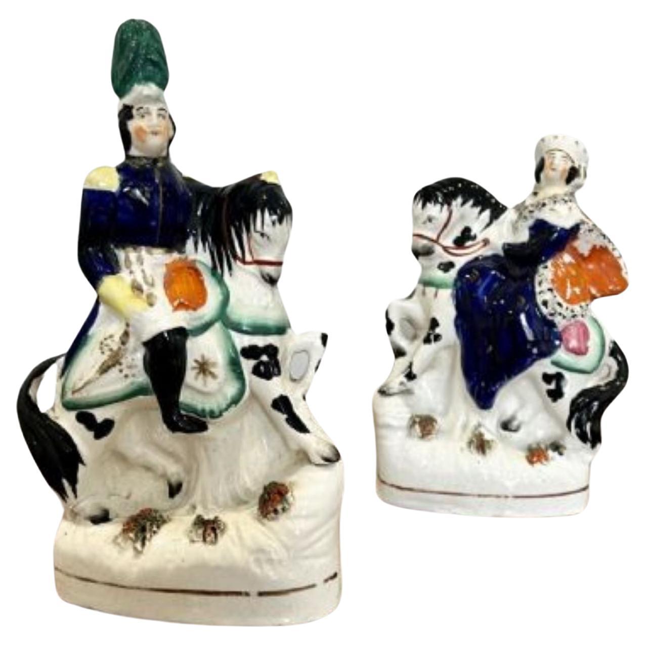 Quality pair of antique Victorian Staffordshire Royal figures  For Sale