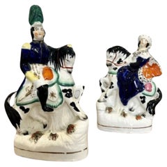 Quality pair of antique Victorian Staffordshire Royal figures