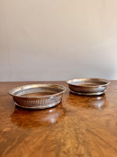 Quality pair of antique Victorian wine coasters