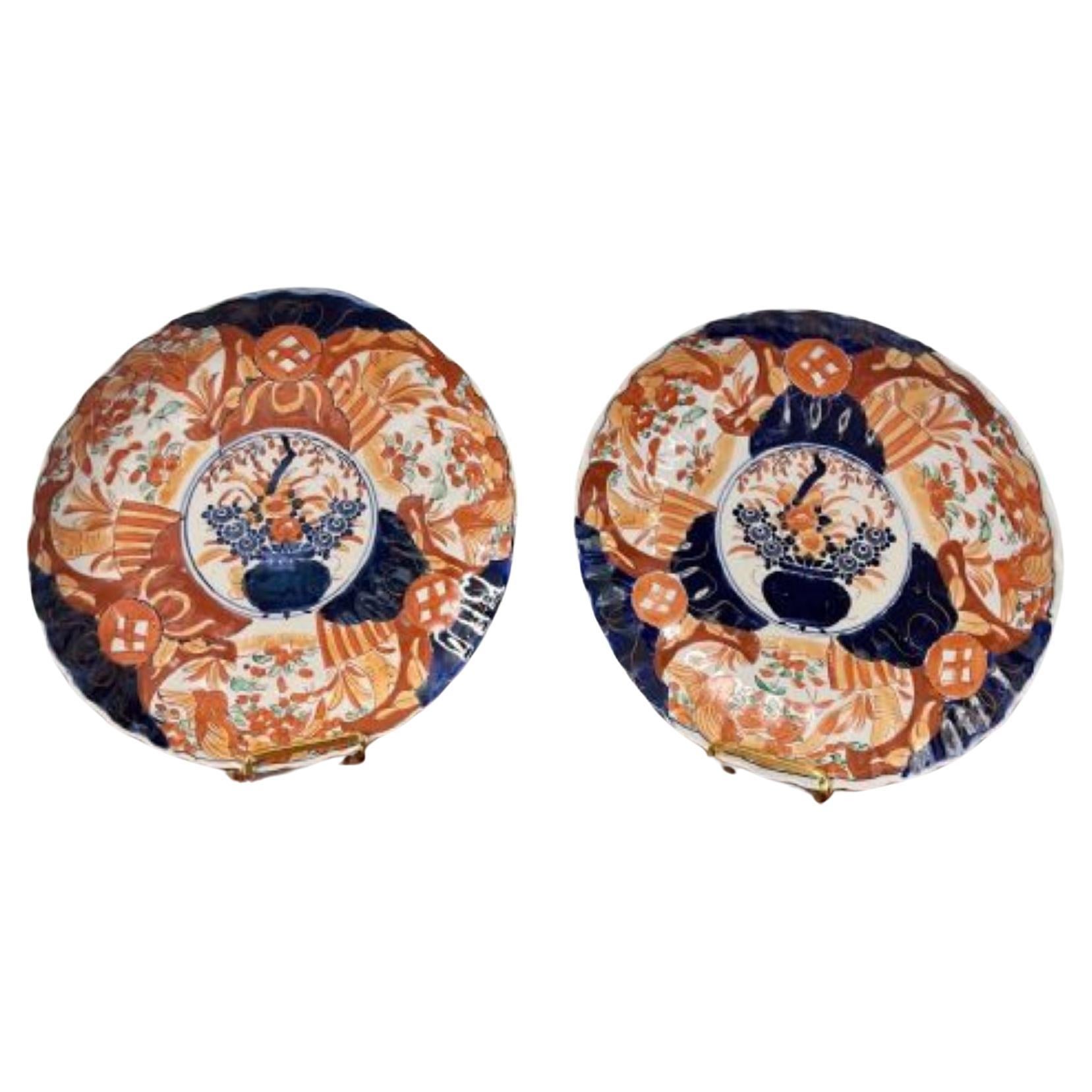 Pair of antique quality Japanese satsuma plates For Sale at 1stDibs