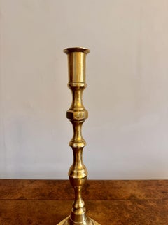 Quality pair of large antique Victorian brass candlesticks