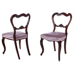 Quality Pair of Victorian Rosewood Side/Desk Chairs