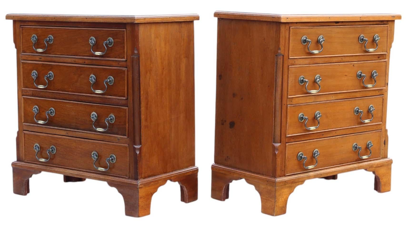 Quality Pair of Vintage Walnut Bedside Tables / Chests 1