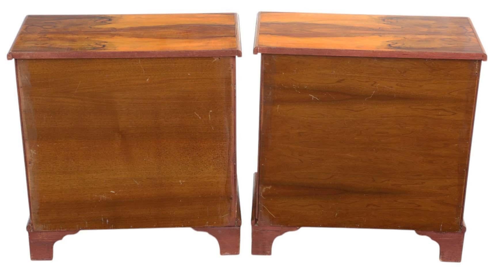 Quality Pair of Vintage Walnut Bedside Tables / Chests 2