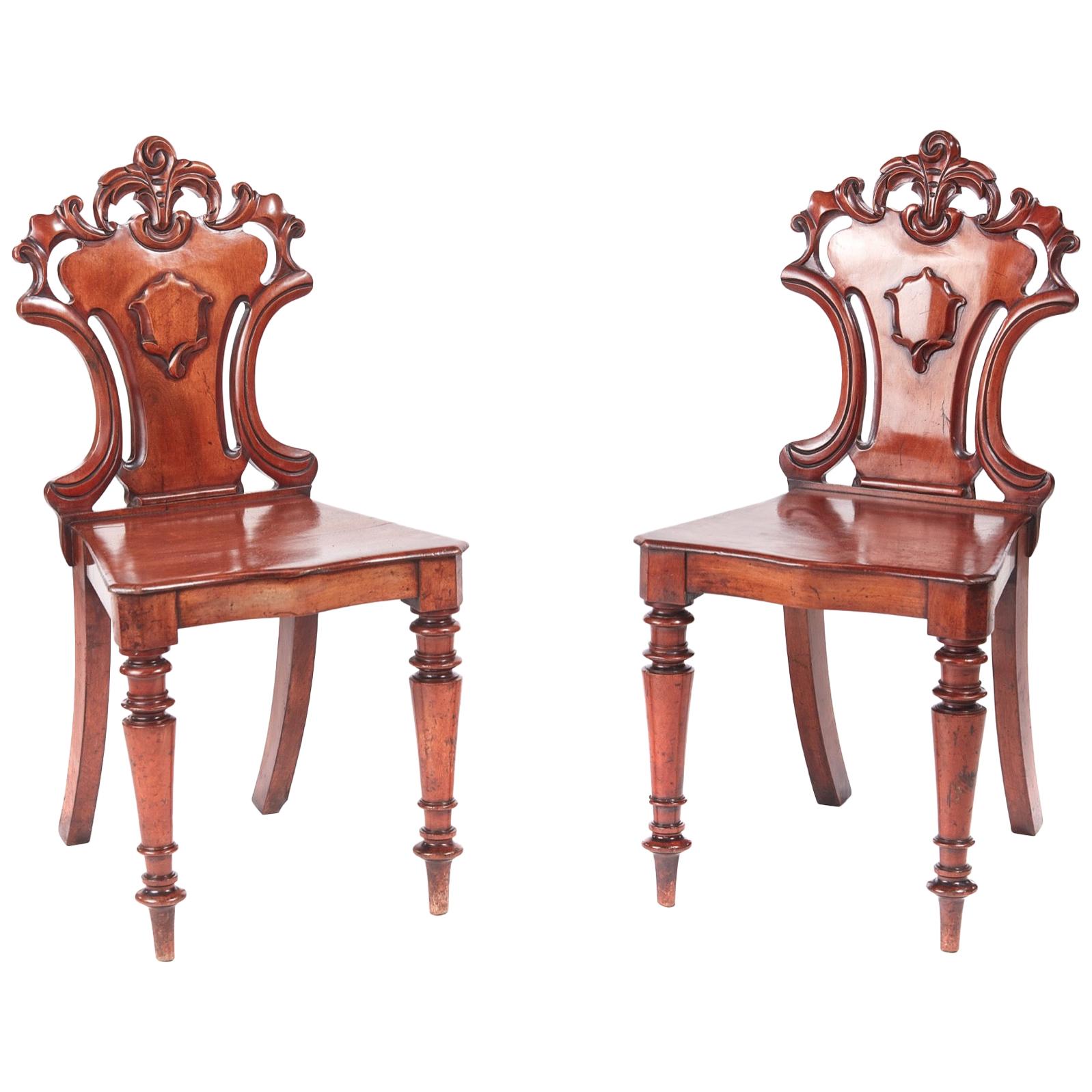 a pair of his and hers Victorian mahogany spindle chairs For Sale at