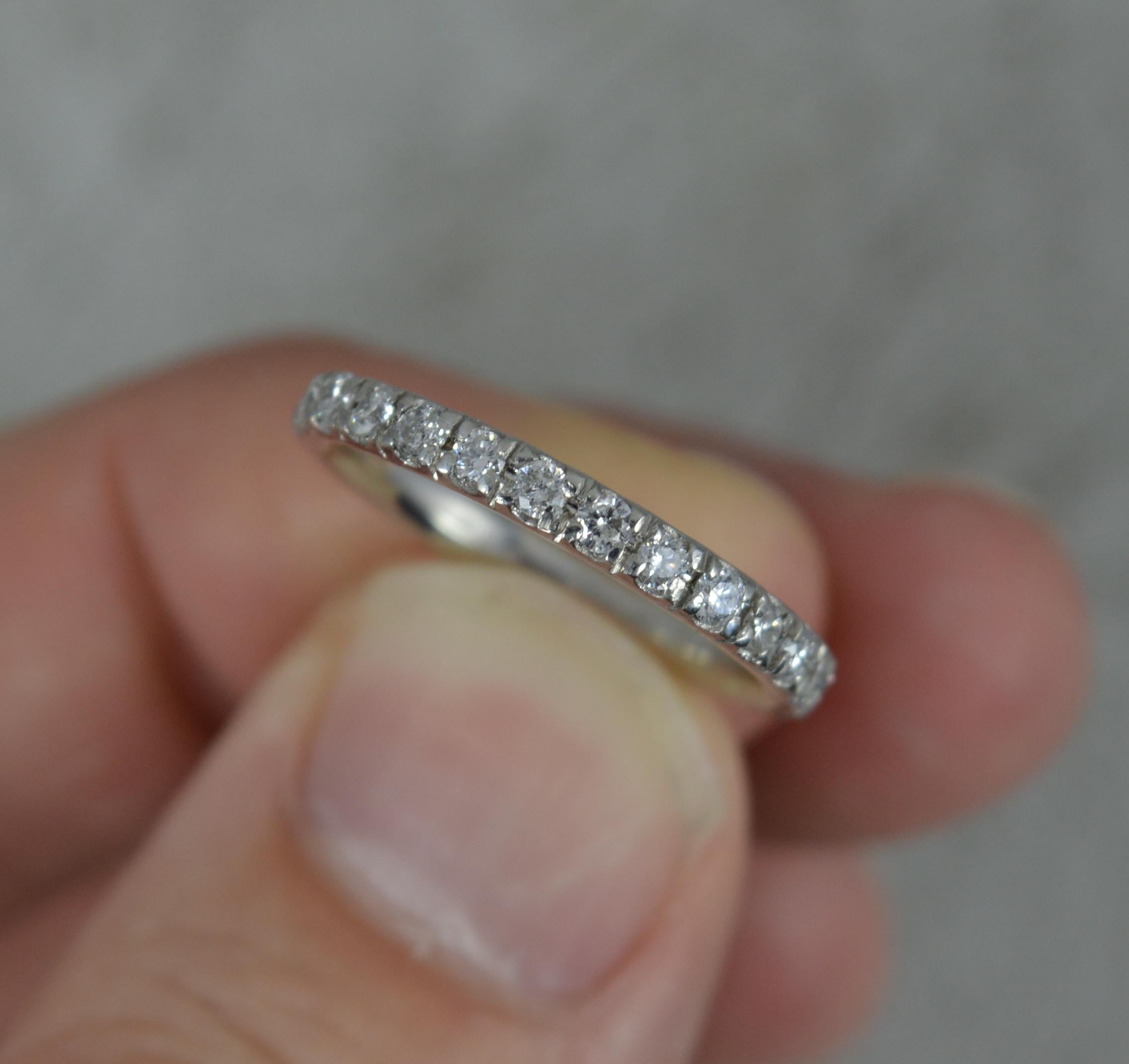 Quality Platinum and 0.50ct Diamond 3/4 Eternity Stack Band Ring 2