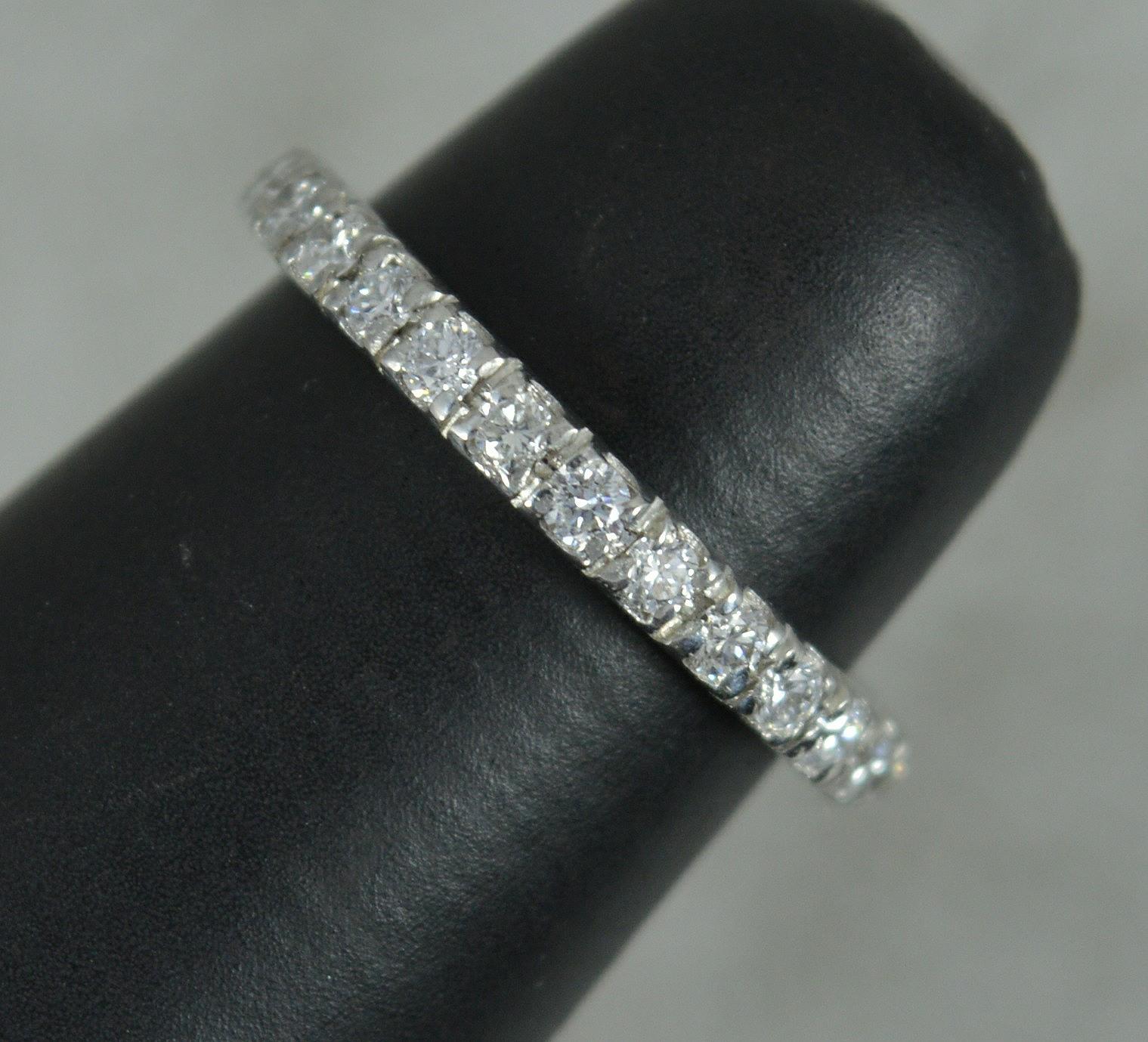 Quality Platinum and 0.50ct Diamond 3/4 Eternity Stack Band Ring 3