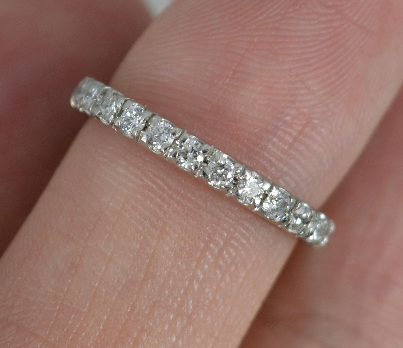 Round Cut Quality Platinum and 0.50ct Diamond 3/4 Eternity Stack Band Ring