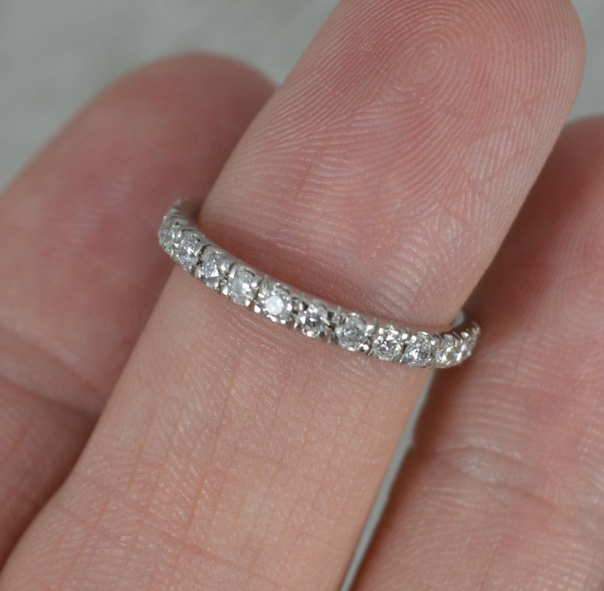 Quality Platinum and 0.50ct Diamond 3/4 Eternity Stack Band Ring In Excellent Condition In St Helens, GB