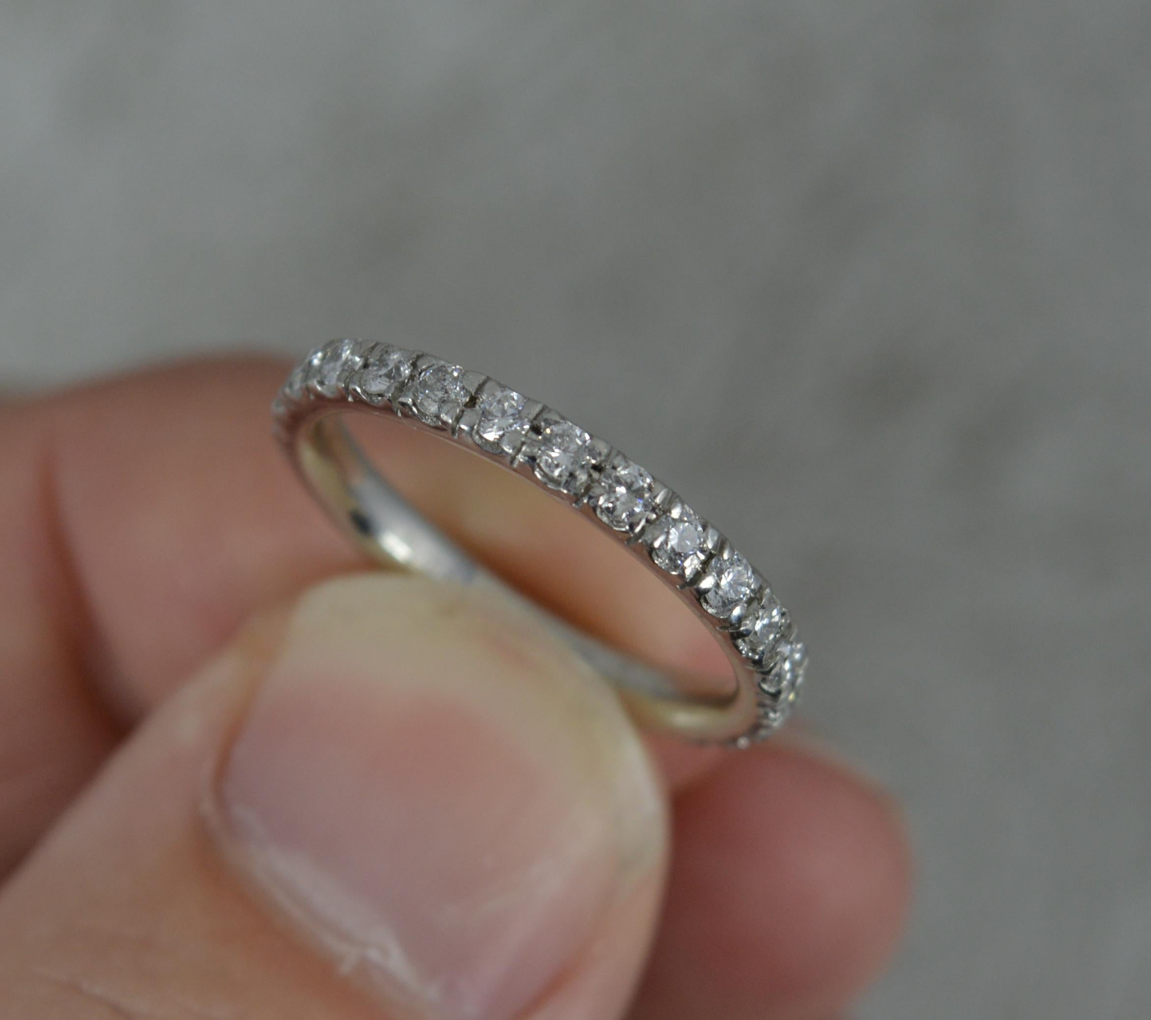 Women's Quality Platinum and 0.50ct Diamond 3/4 Eternity Stack Band Ring