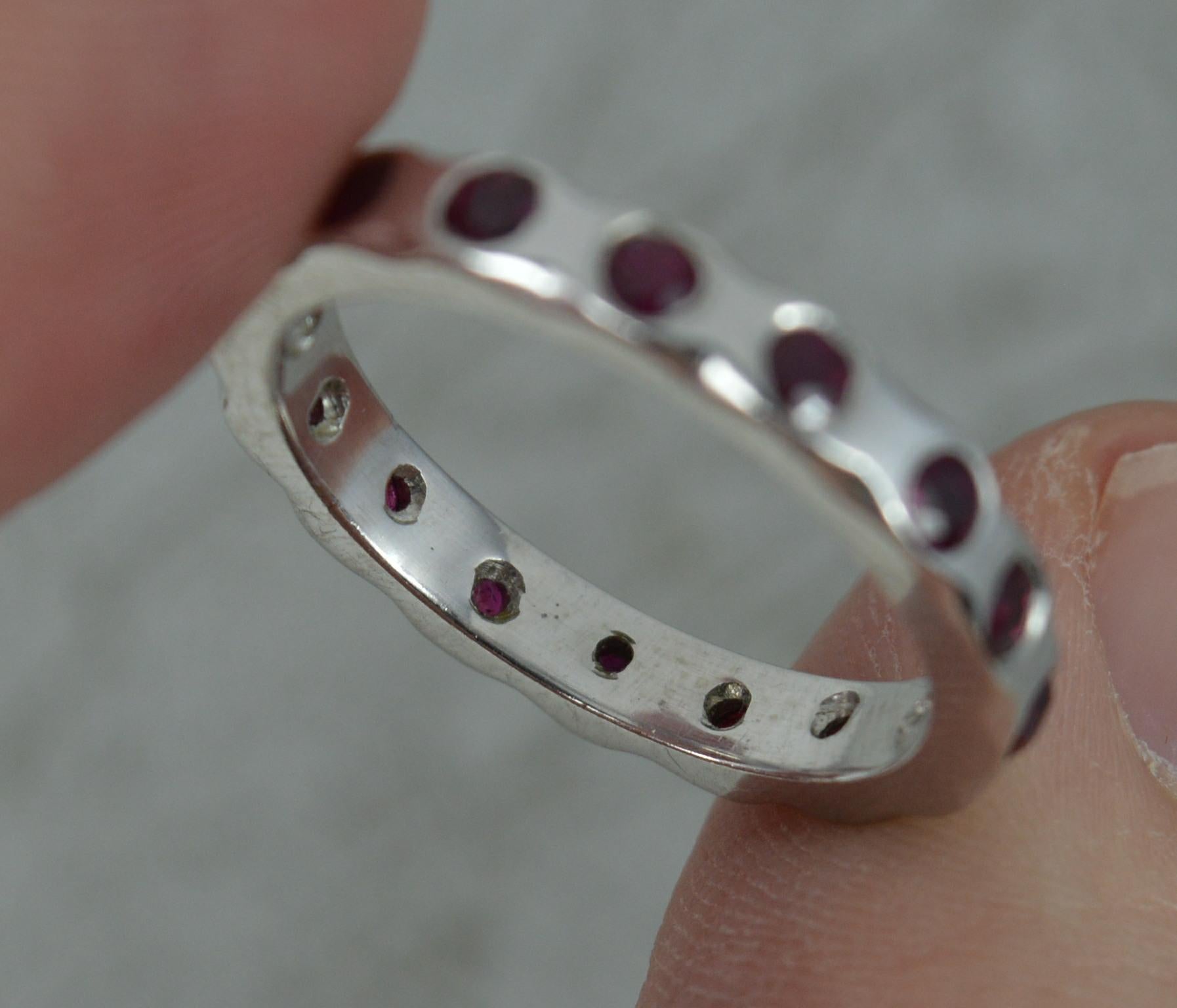 Quality Platinum and Ruby Full Eternity Stack Ring 4