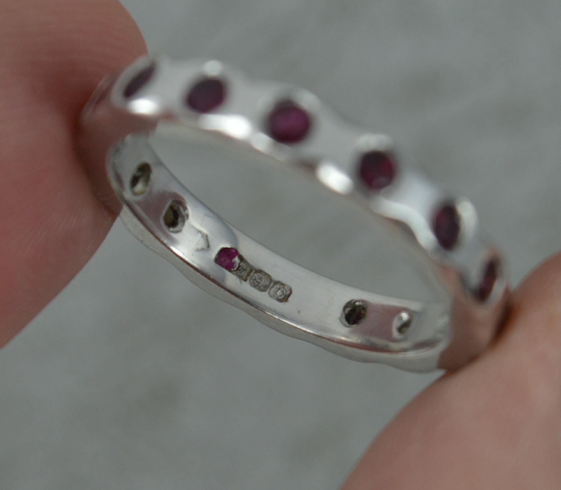 Quality Platinum and Ruby Full Eternity Stack Ring In Excellent Condition In St Helens, GB