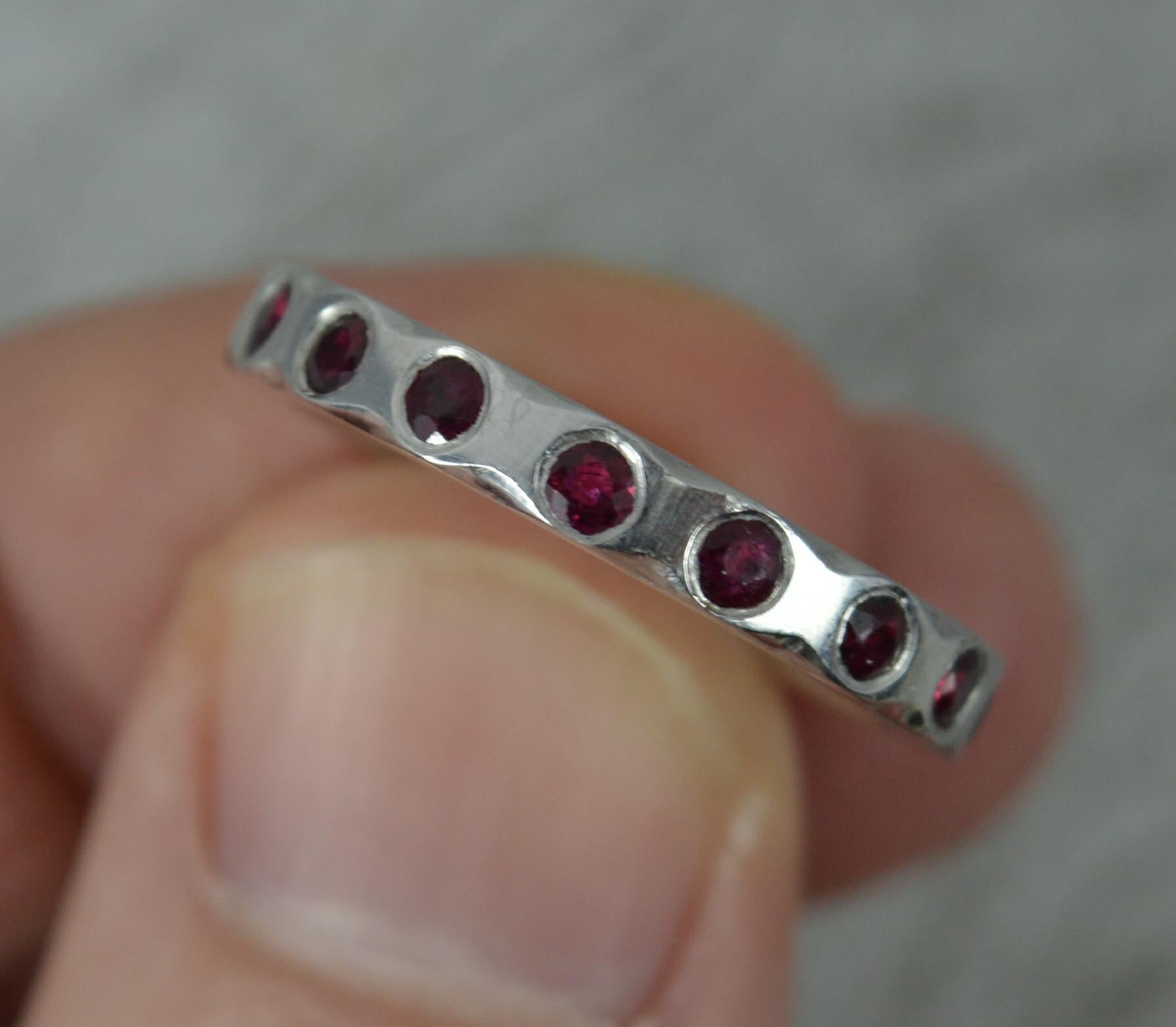 Women's Quality Platinum and Ruby Full Eternity Stack Ring