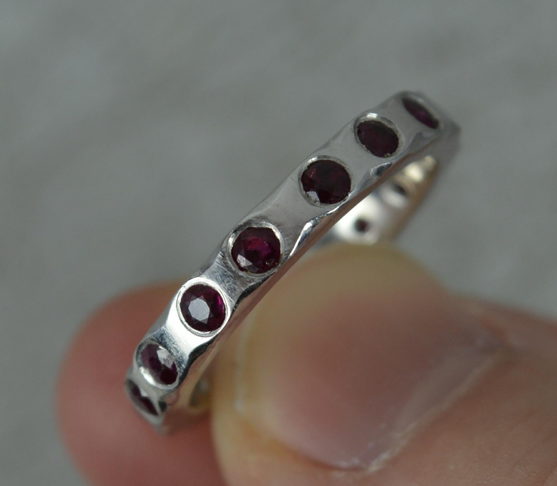 Quality Platinum and Ruby Full Eternity Stack Ring 1