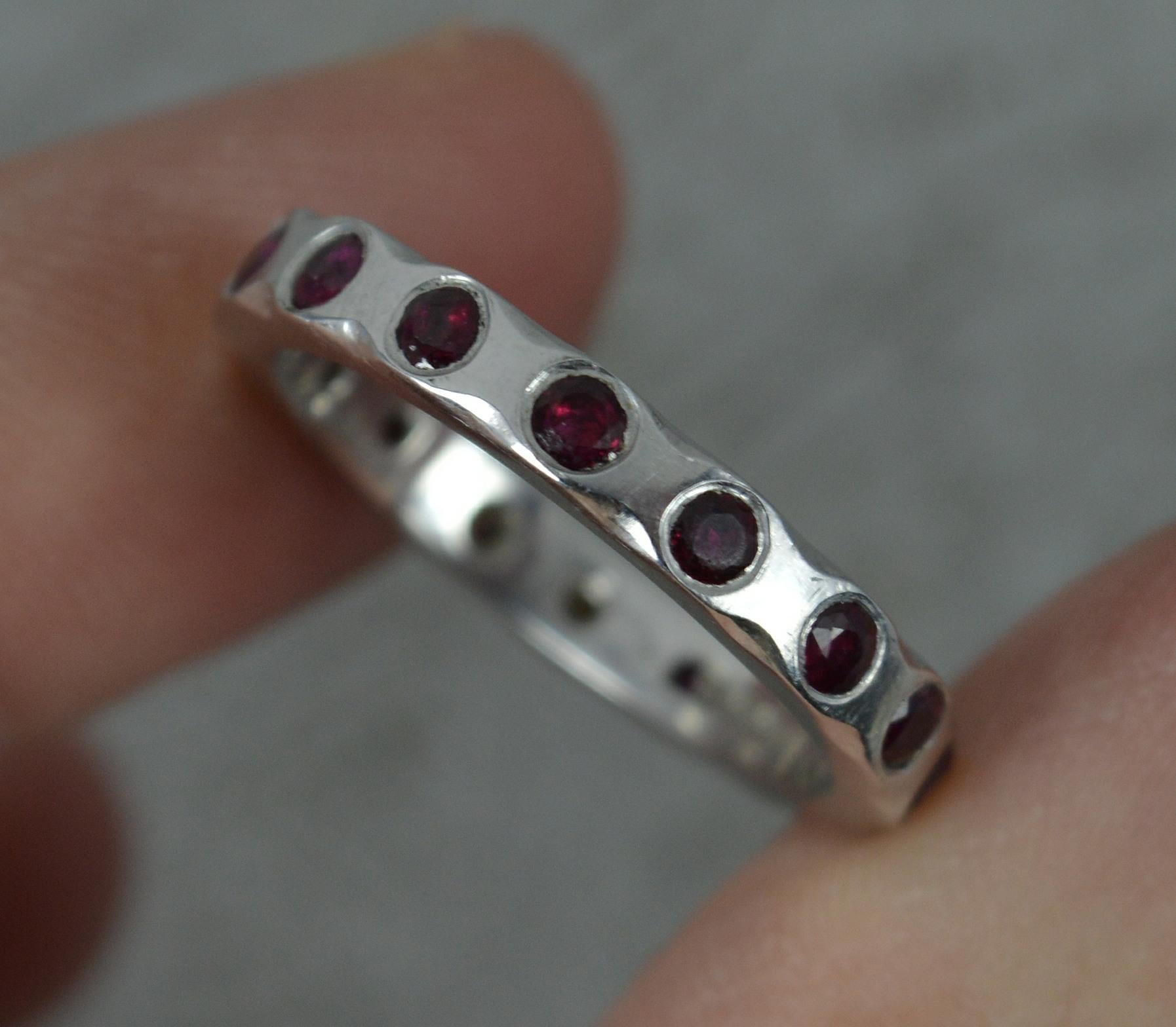 Quality Platinum and Ruby Full Eternity Stack Ring 2